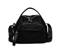 Générique Große Umhängetasche Damen & Herren - Leichte Schultertasche Aus Nylon Für Arbeit, Schule & Freizeit | Wasserabweisende Kuriertasche (26x22x13cm) | Praktische Messenger Bag Für Pendler, Black