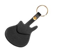 Générique Guitar Pick Holder Case, PU Leather Plectrum Organizer, 5.28 x 2.76 inches Compact and Portable Design, Leather Pouch for Musicians, Convenient Storage, 2-6 Plectrums, Black, Se référer au