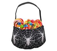 Générique Halloween Bags for Sweets or Spells, Reusable Candy Bags with Handles | Horrible Large Capacity Storage Basket for The Whole Family, Web Black Spider, Se référer au descriptif, Refer to