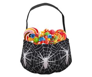 Générique Halloween Bags for Sweets or Spells, Reusable Candy Bags with Handles | Horrible Large Capacity Storage Basket for The Whole Family, Web Black Spider, Se référer au descriptif, Refer to