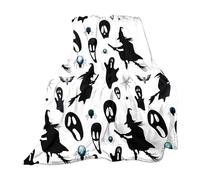 Générique Halloween Blanket 100 x 150 cm Funny Soft Flannel Breathable | Festival Throw Ideal for Sofa, Chair, Bed, Car, Living Room, Bedroom, Country House and Party