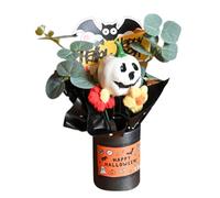 Générique Halloween Bouquet, Table Centerpiece Pumpkin Bouquet, Artificial Flowers with Eucalyptus Leaves, Realistic Textured Design for Mantel, Party, Decoration, Atmosphere, 23 x 6.5 cm