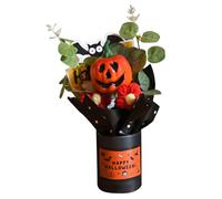 Générique Halloween Bouquet, Table Centerpiece Pumpkin Bouquet, Artificial Flowers with Eucalyptus Leaves, Realistic Textured Design for Mantel, Party, Decoration, Atmosphere, 23 x 6.5 cm