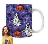 Générique Halloween Coffee Mug - Ghost Design | 12oz Ceramic Hot Cocoa Mug, Funny Holiday Glasses for Hot & Cold Drinks, Gift Idea for the