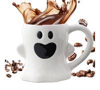 Générique Halloween Coffee Mug, Gothic Ceramic Tea Cups, 10.4 Inches 400 ml Comfort Cute Spooky Mug with Handle, Fall Drinkware for Party, Cup for Home Café Offices, Black White