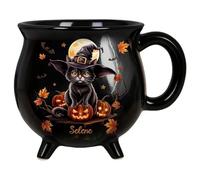 Générique Halloween Coffee Mug | Witch Cat Breakfast Ceremony Mug - Gothic Decorative Cauldron for Women Tea Lover Family Friends Kitchen