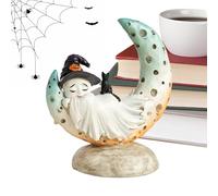 Générique Halloween Ghost Status | Resin Witch Figurine Pointed Hat Halloween Decor | Cute Sculpture Decorative Table Indoor Outdoor Living Room Bedroom Lawn Garden Cemetery Parties