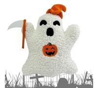 Générique Halloween Pillow Ghost Shaped Decorative Cushion with Hat and Sticks for Shoulder Belly Sleeping Bedroom Hotel