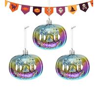 Générique Halloween Tree Ornaments, Set of 3 Decorative Pumpkins Scary Face for All Season Home Front Door Fireplace
