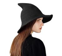 Générique Halloween Witch Hat - Wide Brim Knitted Witch Hat for Halloween,Costume Hair Accessories for Events Haunted House Ladies Hunting Parties