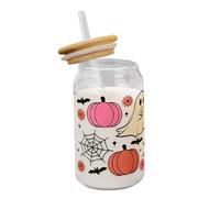 Générique Halloween With Lids And Straws | Ghost Tumbler | 400ml Cute Glasses And Mugs Tumbler For Ice Coffee With Lids | Halloween Party