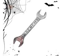 Générique Halloween Wrench Prop, Bloody Simulation Tool, 17.72x4.72in Horror Party Accessory, Realistic Cosplay Design, Authentic Material for Bars, Escape Rooms, Parties, Gatherings