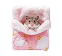 Générique Hamster Bed Accessories Comfortable Cute Fun Animals | Squirrel Bed Hamster Accessories for Hedgehog Rabbit Hamster Knuckle Flying Mouse Enrichment Sleep Rest Pink