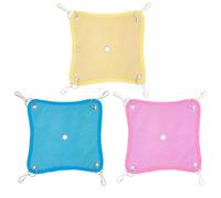 Générique Hamster Hammock Cage Attachment | 3 Pcs Air Mesh Squirrel Hammock Lightweight Quick Dry Moses Basket for Chinchillas, Squirrels and Small Animals