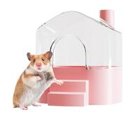 Générique Hamster Sand Bath Container, Large Transparent Sandbox, Small Animal House, 7.28x6.93x6.77 inches, Cleaning, Playing, Exploring, Hiding, Sleeping, for Hamsters and Lemmings