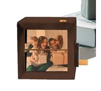 Générique Hand-Cranked Photos Album, Desktop Picture Frame, 3.15 x 3.15 inches Adorable Hand-Cranked Photo Albums with LED Light for Family Couple Friend Women Valentine's Day Home Decoration