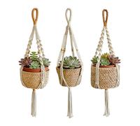 Générique Hanger for en - 3 Piece Planter, Handmade Ceiling Pot Holder, Boho Hanging Decor Craft Comfort Creation | Home Kitchen Gardeners Tenants For