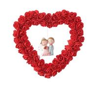 Générique Heart Valentines Wreath | Extensive Heart Shaped Artificial Flowers Garland | Simplified Romantic Flower Wreaths, Versatile Flower Petal Wreaths for Valentine's Day, Wedding Decorations