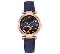 Générique Heart Women's Cute Watch Stainless Steel Wrist Watch Leather Strap with Quartz Movement for Women Watch Care Aid Pink, Blue, one size