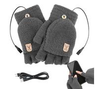 Générique Heated Work Gloves, Portable Hand Warming Gloves, 5V USB Heated Mittens for Dog Walking, Outdoor Working, Delivery Guys and Ice Fishing