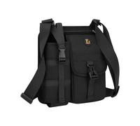 Générique Herren Umhängetasche - Wasserdichte Oxford Stoff Schultertasche Mit Flaschenhalter, Verstellbarer Gurt Wander Tasche, Mehrfächer Outdoor Für Reisen Wandern Camping Alltag | For Männer, Black