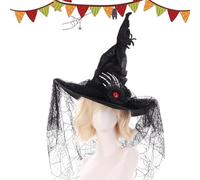 Générique Hexenhut - Spitz zulaufende Spitze, Cosplay-Accessory, Spinnenknochen-Design, Halloween-Requisite | Hexenhut für Erwachsene, Abschlussbälle, Maskenbälle, Feiertage und Weihnachten