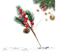 Générique Holly Berry Stems - Red Berries Christmas Decoration Artificial Pine Branches Simulation Red Fruit Branches Small Portable Flowers Party Accessories