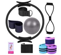Générique Home Pilates Kit, Yoga Sets for Women | Toning Pilates Ring - Stretchy Belt, Workout Accessories, Multifunctional Home Equipment for Gym, Adult Women