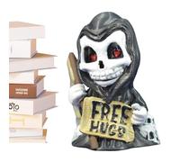 Générique Horror Skeleton Figurines, Cool Skeleton Figurines, Skeletons with Bell Craft Ornament - Horror Resin Skull Figurine Collectibles Crafts for Christmas Decor