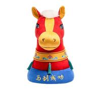 Générique Horse Plush Toy - Mascot Decorations for Spring Celebrations - Chinese New Year Horse Plush Toy for Home, Office, Shop, Restaurant, Table Decoration