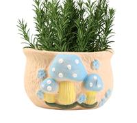 Générique Indoor Mushroom Ceramic Flower Pots - Mushroom Planter Pot | Ceramic Gardening Pot for Balcony, Windowsill, Corridor, Table And Garden