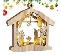 Générique Indoor Nativity Scene, Wooden Religious Figures for Decoration - Nativity Set for Festive Celebrations - for Fireplace Bedroom