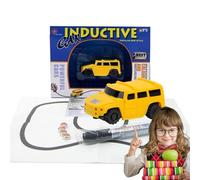 Générique Inductive Car Toy,Excavator Toy And Construction Machinery, Interactive STEM Drawn Black Line Tracking with Optical Sensor Christmas Gift | for