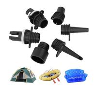 Générique Inflatable Pump Nozzle Adapter Set - 6 Piece Air Compressor Connector Kit, Sealing Adapters | Universal Electric Pump Accessories for Planc
