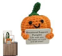 Générique Inspirational Crochet Vegetable Squash - Knitted Cartoon with Gift Card for Friend Boy Girl Decoration Desk and Bedside Table
