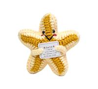 Générique Inspiring Sea Star Plush - Confidence Booster with Positive Message, Hand Knitted Wool Texture, Office Companion 10 cm, | for Stress Exam & Best Friend Gift