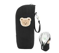 Générique Insulated Baby Bottle Bag with Bear Design | Tote for Breastfeeding Conservation Storage - Practical Outdoor Storage, Black, Se référer au descriptif, Refer to description