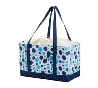 Générique Insulated Grocery Bag - Large Capacity Waterproof Foldable Grocery Bags with Drawstring Pockets for Shopping, Sports, Travel, Outdoor Picnic, Blue, Se référer au descriptif