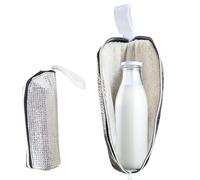 Générique Insulated Water Bottle Cover, Reusable Large Capacity Protective Bag with Zipper, Washable Accessory for Sports, Travel, Camping and Outdoors (Silver), 1 pack, Street Fashion