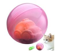 Générique Interactive Cat Rolling Ball Toy, USB Rechargeable Turtle Car, Automatic Moving Toy, LED Lights and Music, Fun Indoor Play for Kittens, Cats, 8.5 x 6.5 x 7 cm Multi-Coloured