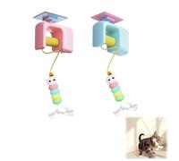 Générique Interactive Cat Toy, Mouse Jiggler, Interactive Cat Toy for Hanging on the Door, Adjustable Enrichment, Mouse Toy, for Hunting, Simulation, Enrichment (Blue+Pink)