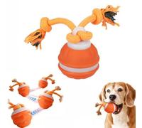 Générique Interactive Dog Toy, Automatic Ball with 3 Modes Chen Ball Moving by itself, Dog Toy Occupation with Chew Rope, Dog Toys that Eliminate Boredom (Orange)