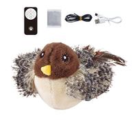 Générique Interactive Toy for - Tweeting Bird Toy | Electric Beat with Bag | Rechargeable with Remote Control, 3 Speed Flipping Wings, Adjustable Sound, Bird P