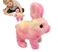 Générique Interactive Walking Plush Rabbit Toy, Rabbit Bow - Talking with Sounds of Moving Ears, Cute Electric Plush Toy for Boys Girls