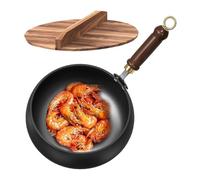 Générique Iron Pots for Cooking - Handmade Iron with Uncoated and Anti-Failure Handle | Durable Broth Pot for Frying Stewing Boiling Traditional Cooking Utensils