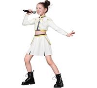 Générique Jackolume Kpop Rumi Hunters Costume for Girls Kids K Pop Stars Vocal Rumi Cosplay Stage Outfits Idol Singers White Performance Party Outfit (White P, 140cm)