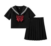 Générique Japanese School Uniform - Comfortable Traditional with Bow Tie - Cosplay Costume School Outfit, for Birthday, Theater, Cosplay, Event, Young Students