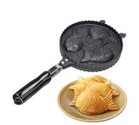 Générique Japanese Taiyaki Maker - Durable Alloy Pancake Pan, Fish Shaped Batter Mold with Comfortable Grip, Even Heating Nonstick Cookware | Street Food Dessert Tool for Beginners Professionals