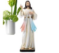 Générique Jesus Statue | Saint Christus Sculpture | Christian Garden Decoration, Saint Christus Sculpture with Raised Hand Pattern, Praying for Peace