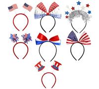 Générique July 4th Accessories | Hair Accessories White Red Blue Blue - Patriotic Party Supplies Set Of 7 Hair For The 4th of July Memorial Day Veterans Parade